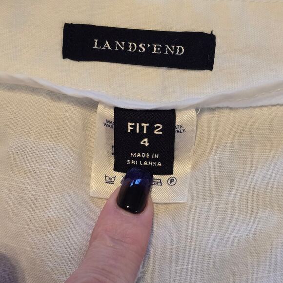 Lands End Shorts Womens Size 4 White Linen/Cotton Blend Summer Beach Vacation - Picture 3 of 10